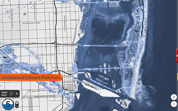 <p>Miami with six feet of sea level rise. Goodbye, Miami Beach.</p>