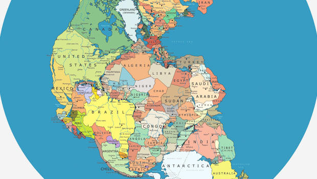 Pangea Redrawn With Today's Political Boundaries | Co.Design | business ...